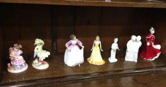 Collection of various Royal Doulton and Coalport figures