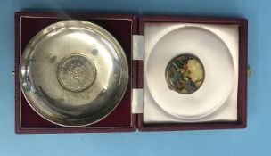 Silver dish and powder compact