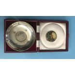 Silver dish and powder compact