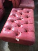 Red Chesterfield style stool