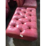 Red Chesterfield style stool