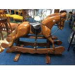 Wooden rocking horse