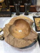 A wooden bowl