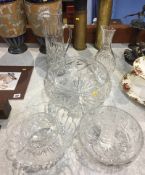 Assorted cut glass