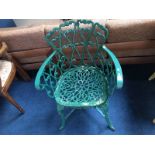 Green garden chair