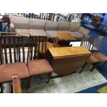 Teak table and four chairs