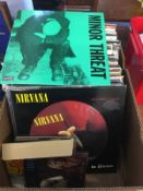 Box of LPs, including 'Dri' 'Youth of today' 'SNFU' etc.