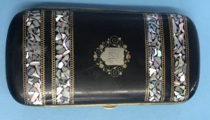 A Mother of Pearl inlaid spectacles case