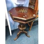 Victorian walnut sewing box