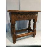 Carved oak stool