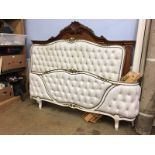 Cream French style, double bed ends and a walnut headboard. Cream bed 68" or 173 cm wide, Walnut