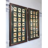 Collection of framed cigarette silks