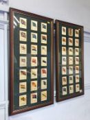 Collection of framed cigarette silks