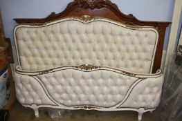 A French style walnut headboard and a French cream bedstead