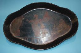 An Oriental lacquer tray, 59cm diameter