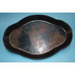 An Oriental lacquer tray, 59cm diameter