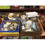 Four boxes of china and assorted decorative items
