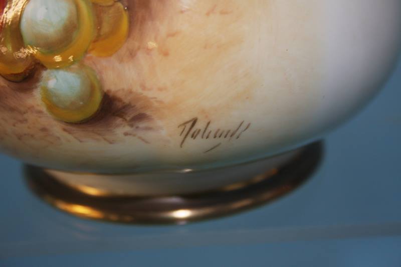 A Royal Worcester vase and cover, decorated with p - Image 3 of 3