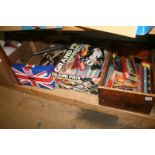 A shelf of miscellaneous, including Scalextric set and Triang railways