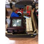 Box of miscellaneous, including Ladies Rotary watch and model traction engine