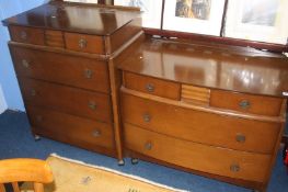 Two oak chests of drawers