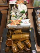 Two boxes, including Totem coffee set and Chanticleer ware