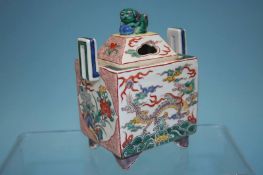 A Japanese dragon censor and cover, 12cm high