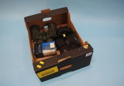 A selection of binoculars and Kestrel 1000 pocket wind meter