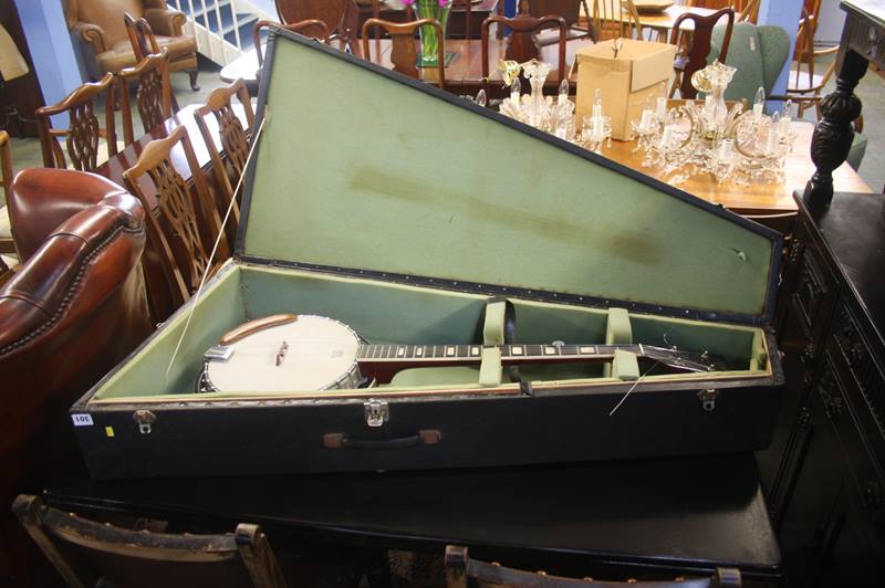 A Banjo and case (HONDO II)