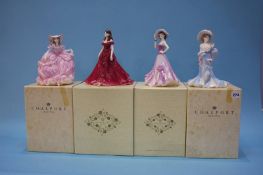 Quantity of four Coalport figures, boxed