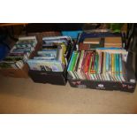 Four boxes of books, Haynes manuals and various topics