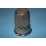 A novelty thimble full spirit measure, Chester 1904, makers marks Charles Horner, weight 33gram