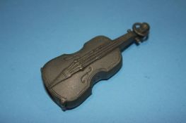 A novelty vesta, modelled as a viola