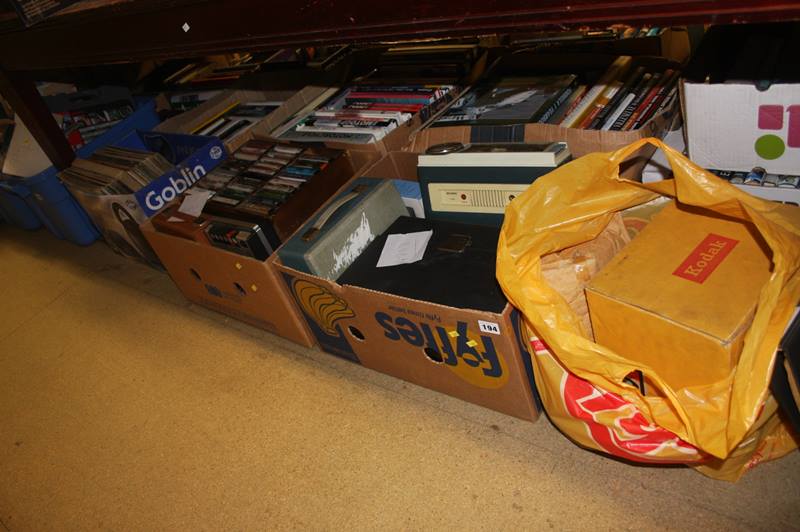 A large quantity of vinyl CDs and cassettes, including a movie projector - Image 2 of 3