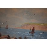 Pair of watercolours, 'Filey Bay' and 'Near Filey Bay', Fairfax - Lampton