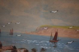 Pair of watercolours, 'Filey Bay' and 'Near Filey Bay', Fairfax - Lampton