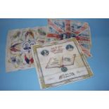 Three commemorative hankies