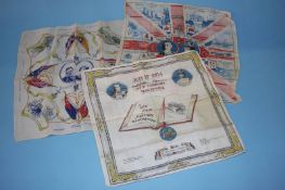 Three commemorative hankies