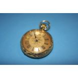 A ladies 18ct gold pocket watch