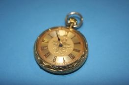 A ladies 18ct gold pocket watch