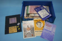 Collection of assorted football programmes and tickets, including Brian Clough's testimonial match