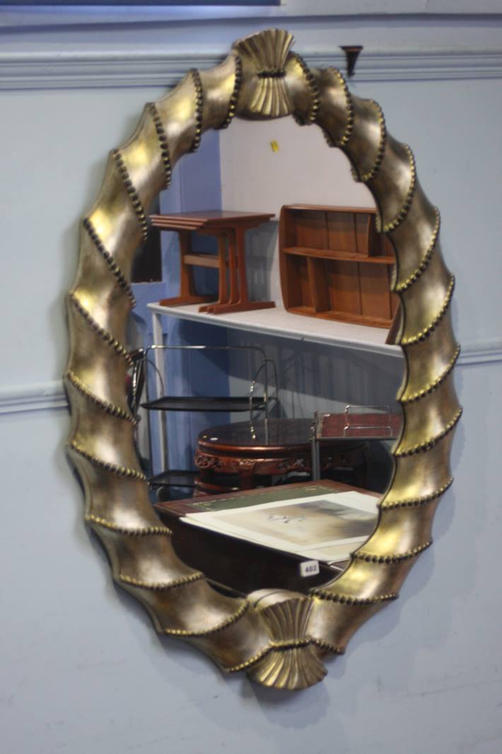 Oval gilt framed mirror