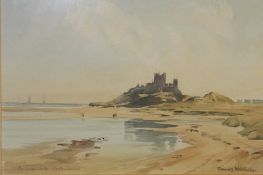 Watercolour, Bamburgh Castle, Thomas Wilkinson