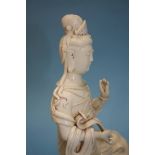 A blanc de chine Guan Yin seated on an elephant, 3