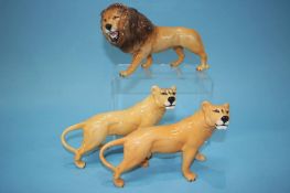 Three Beswick Lions