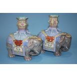 A pair of unusual Chinese elephant spill vases, 16