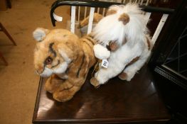 A Merrythought Tiger and Shetland pony