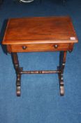 19th century mahogany single drawer work table