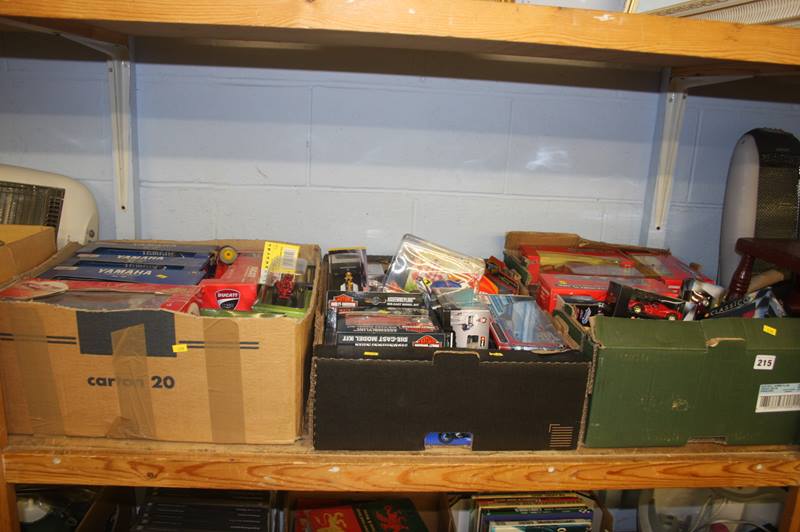 Three boxes, Die Cast models of cars and motorcycles