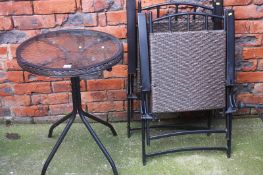 Garden table and two chairs